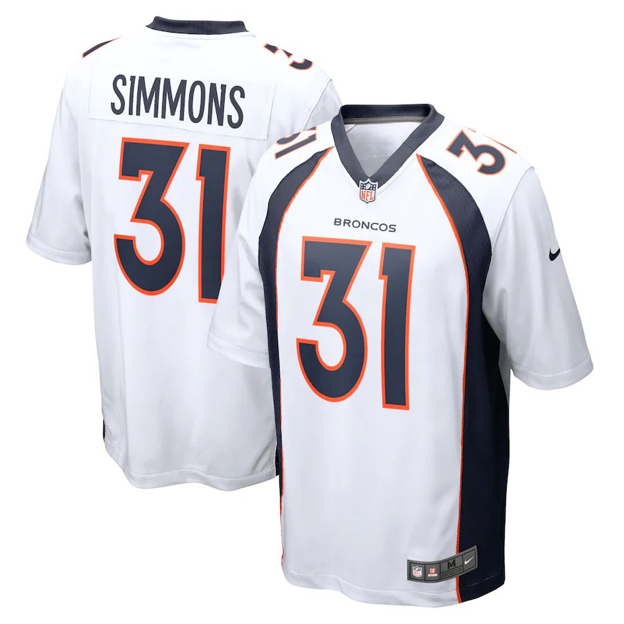Men Denver Broncos 31 Justin Simmons Nike White Game NFL Jersey
